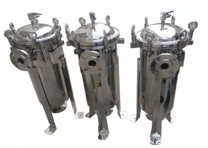 Stainless Steel Single Bag Filter Housing With Bead Blasting Surface CE Certified