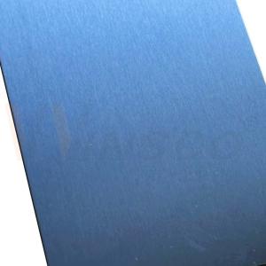China Brushed Finish SUS 201 Inox Plate Customized Thick Blue Satin Matte Stainless Steel PVD Coated Sheet wholesale