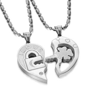 China New Fashion Tagor Jewelry 316L Stainless Steel couple Pendant Necklace TYGN233 wholesale