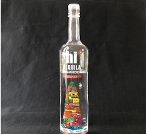 Custom Burgundy Shape 750ml Flint Glass Bottle For Beverage Screen Printing