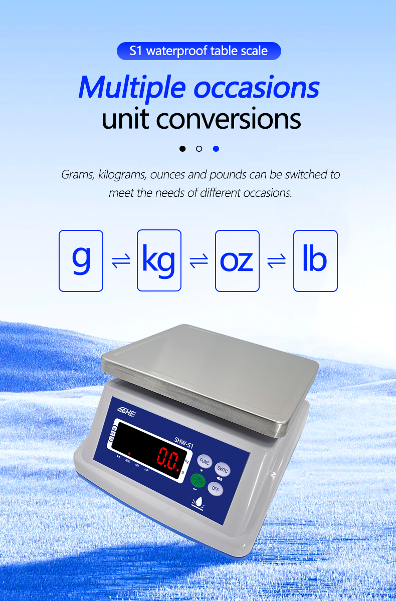 8V/1A Power Supply Waterproof Scale with Dual Screen Display and Precision Sensor