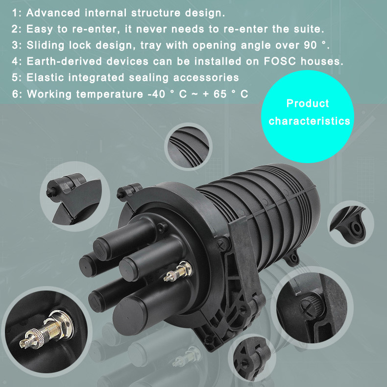 Heat Shrinkable Fiber Optic Closure 96 Core Wall Mount Joint Box Splice Closure Enclosure