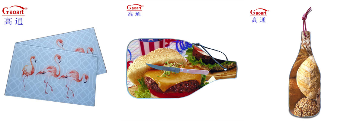 Tempered Square Bread Float Cut Blank Custom Shape Cutting Board with Wine Glass Coaster