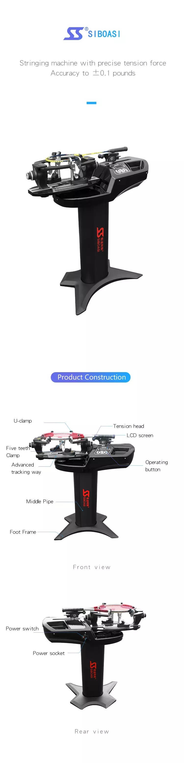 100V Automatic Tennis Racquet Stringing Equipment With LCD Screen