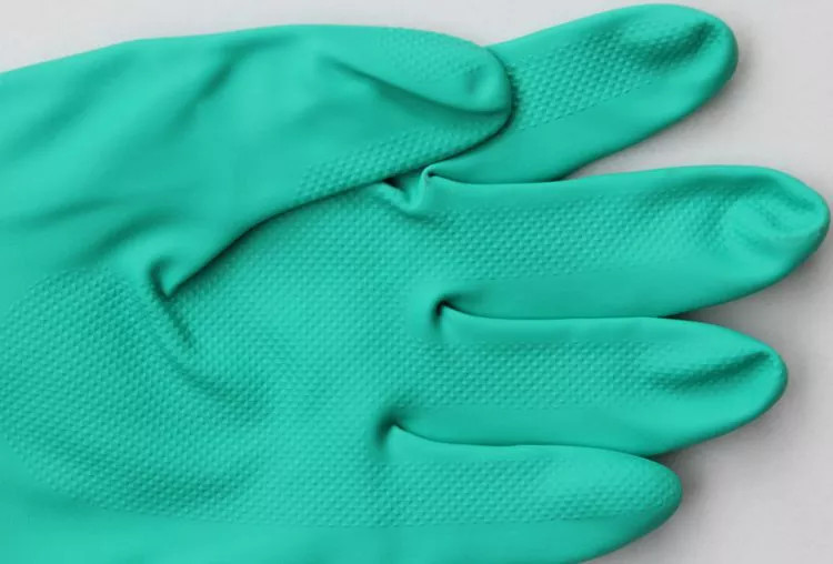 Acid oil chemical etching double rubber industrial safety protective gloves