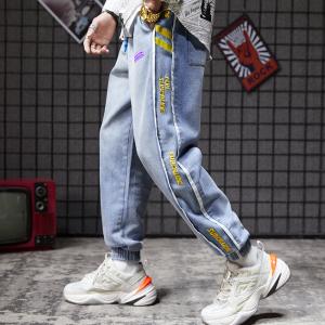 China Clothing manufacturers for small orders 100% Cotton Enzyme Wash Men Pants Male Sports Hip Hop Baggy Pants wholesale