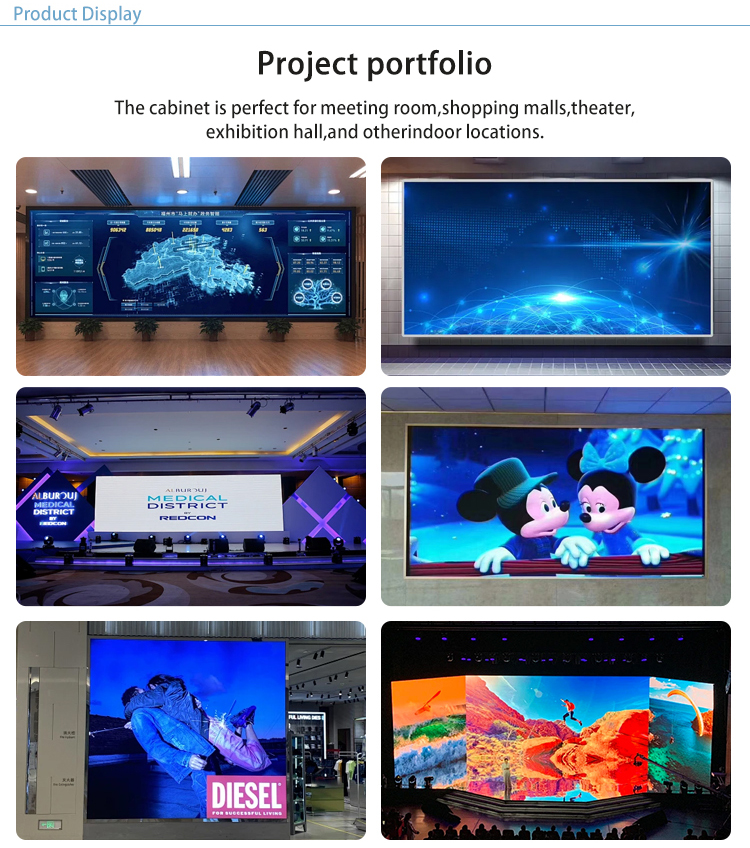 Original Indoor Fixed LED Display P2.5 P3 P4 1080P 2k 4K LED Video Wall Screen