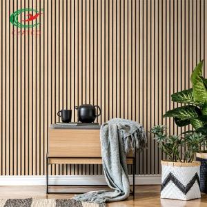 China Fireproof Nontoxic Interior Timber Slat Wall , Multipurpose Wooden Acoustic Panel wholesale