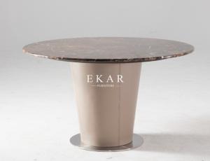 China Round Italian Metal Base Marble Dining Table wholesale
