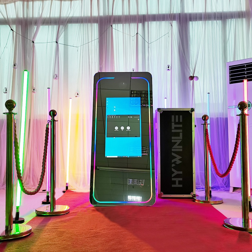 Mini Computer Portable Selfie Mirror Photo Booth Transport Glass Remote Control