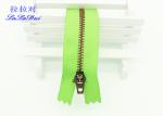 Brass Y Teeth Vintage Metal Zippers , Close End 4 Inch Jeans Metal Zipper