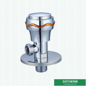 China 1/2 Inch Chromed Wall Mounted Kitchen Basin Water Round Handle Quick Open Bathroom Cock Valve Brass Angle Valve wholesale