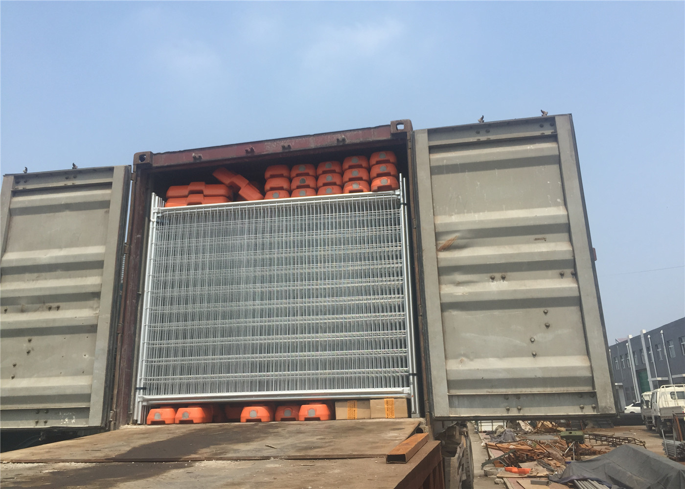 Zinc Coated Temporary Driveway Fence / 84 Microns Galvanized Metal Fence