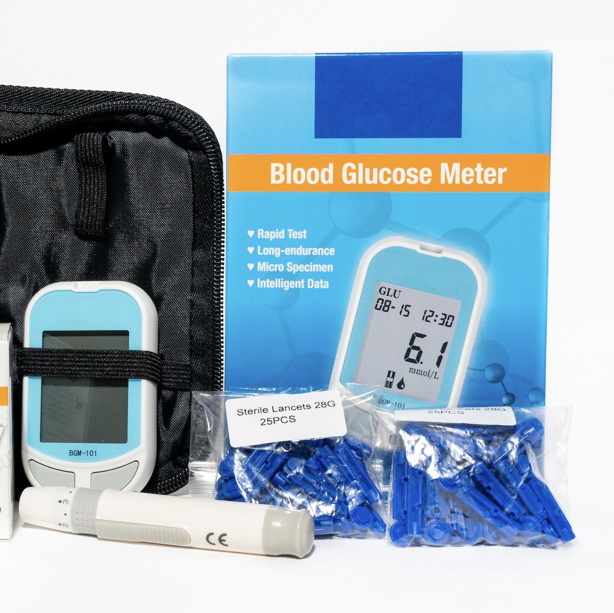 Mini Blood Glucometer 5-second Accurate Result Diabetes Glucose Monitor Home Blood Glucose Meter CE ISO Apprpved