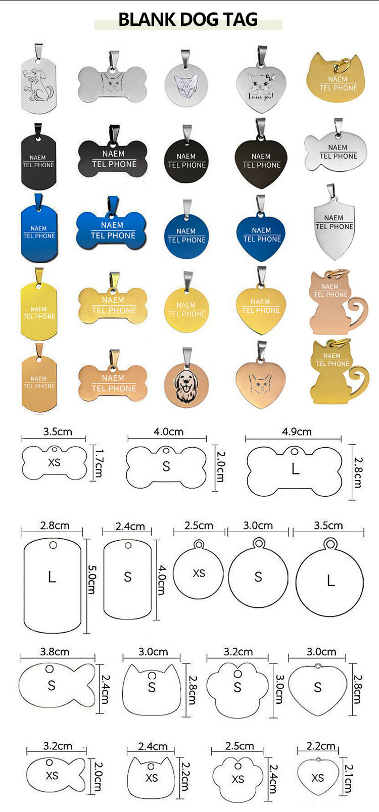 Laser Custom Pet LOGO Dog Tag Custom Identity Card ID Card Dog Card