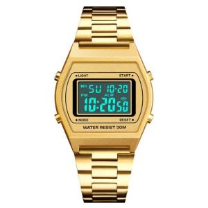 China Gold 39*34mm Waterproof Electronic Watch Led Digital Waterproof Watch Chronograph wholesale