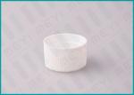 28/410 White Ribbed Screw Top Caps / Plastic Bottle Lids For Cosmetics