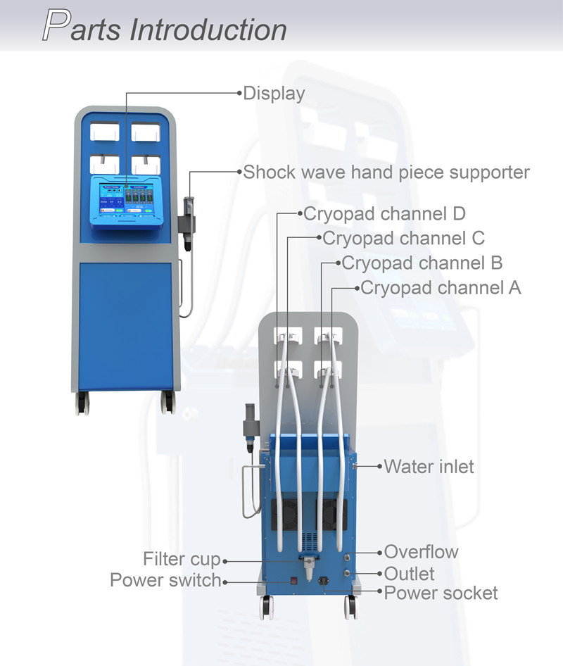 High Safety Cryolipolysis Fat Freezing Machine With 4 Cool Pad Handles