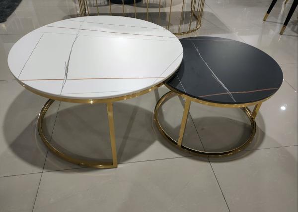 Gilt 80cm 43cm Round Wrought Iron Coffee Table