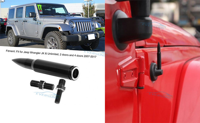 Aluminum Alloy Car Spares Parts 80mm Aerials Antenna Fit For Jeep Wrangler JK