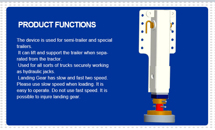 Heavy Duty Truck Semi Trailer Landing Gear with 480/844 Lift/Height and Durable Stainless Steel Material