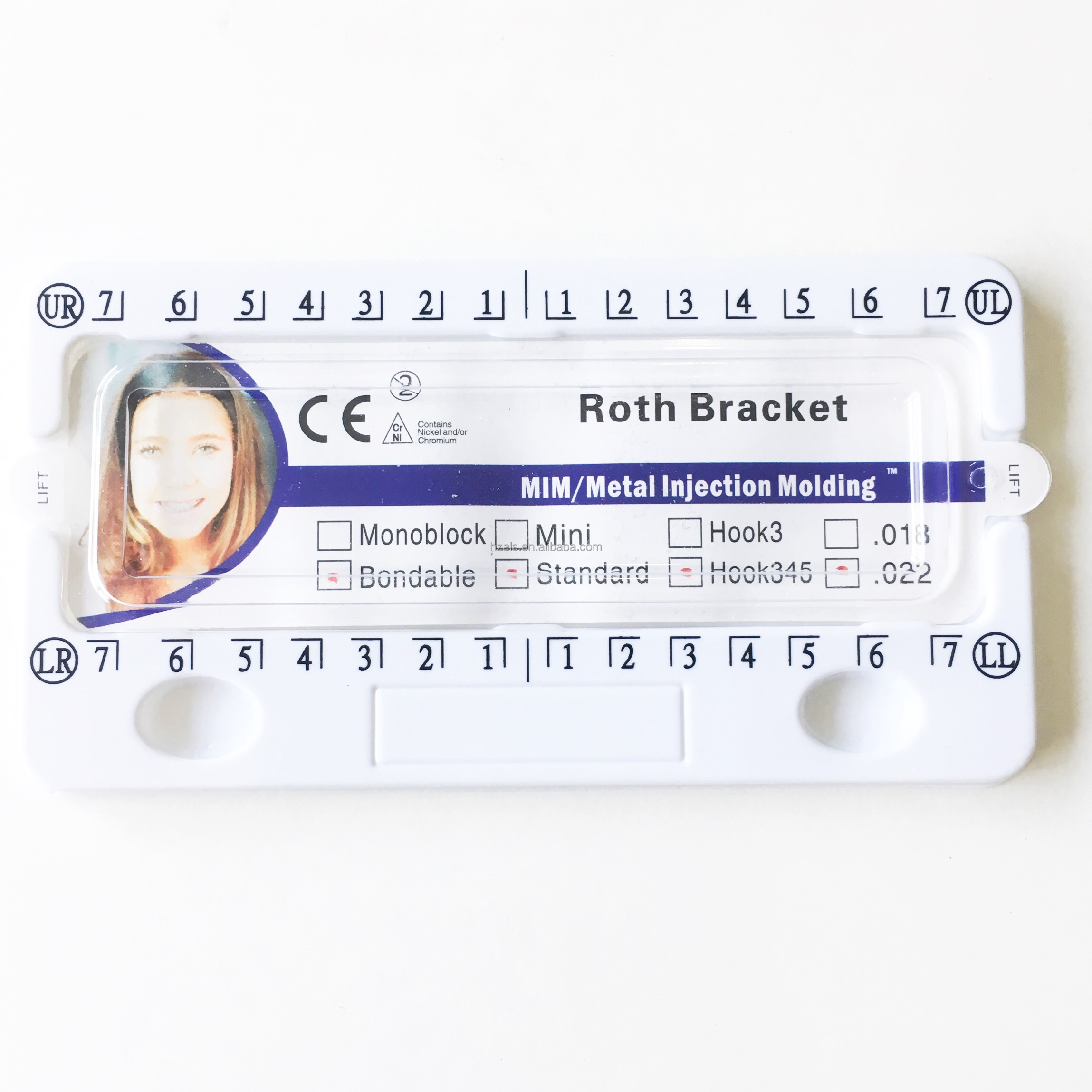 Bondable Stainless Steel Metal Orthodontic Bracket Crystal Sapphire Braces ALS Dental Supplies