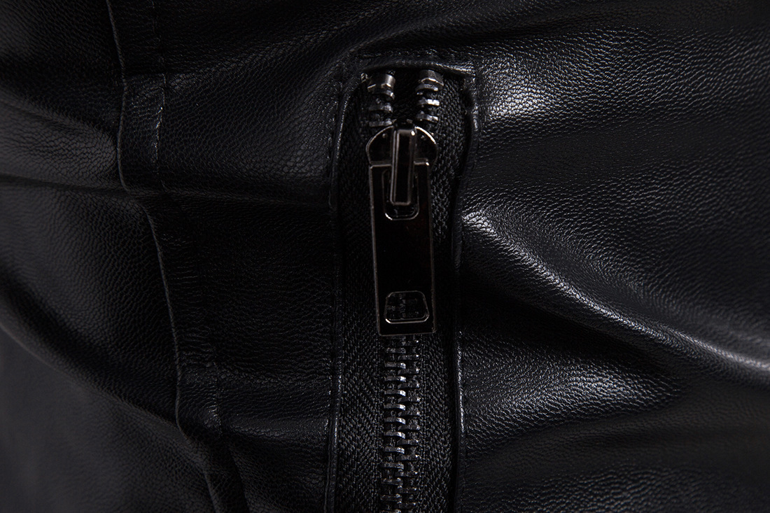 Oem Custom Logo Oversize Waterproof Blouson Utility Motorcycle Coat Pu Leather Stand Collar Men Jackets