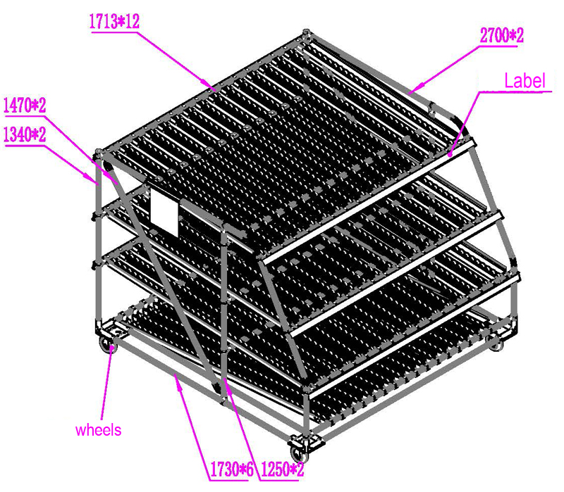 Aluminum alloy  Lean Pipe Flow Material rack