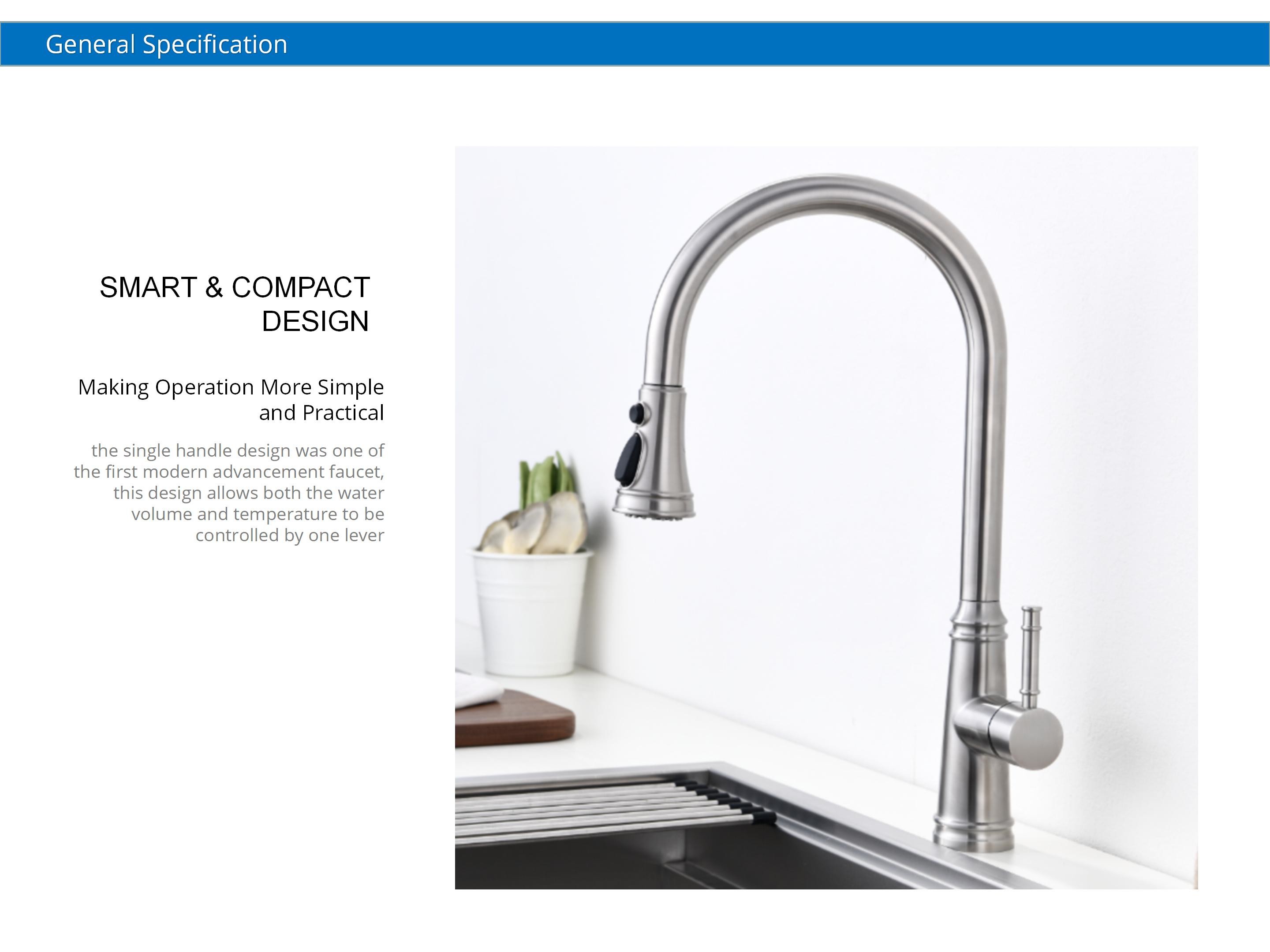 SUS304 Stainless Steel Pull Out Sink Mixer Tap 3 Mode Sprayer Monobloc Kitchen Taps