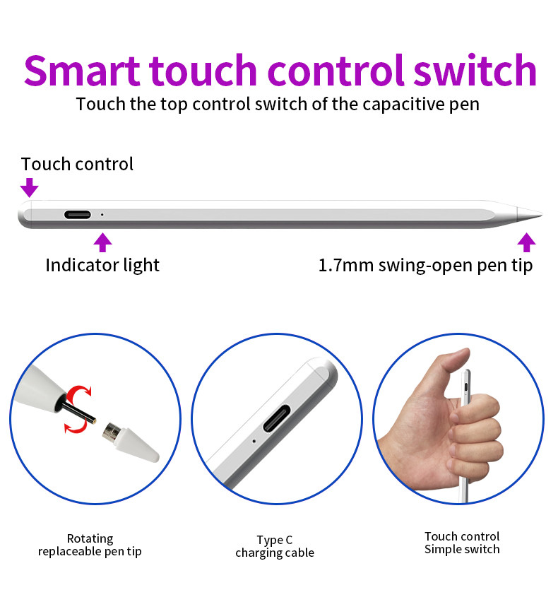 IPad Pro Aluminum Stylus Pen Lightweight 20.7g 8.9mm Diameter