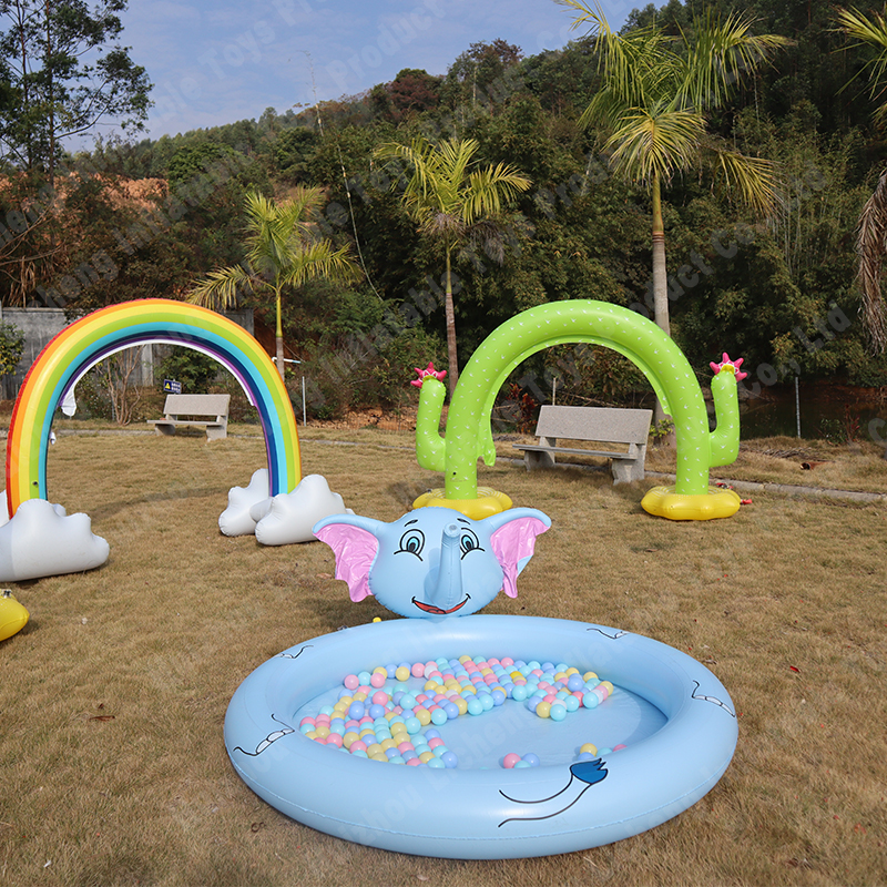LC Animal Elephant Splash Ground Floor Pool Inflatable Spray Pool Inflatable Pool with Spray