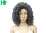 Kinky Curly Short Synthetic Wigs Natural Looking Brown Mixed Black