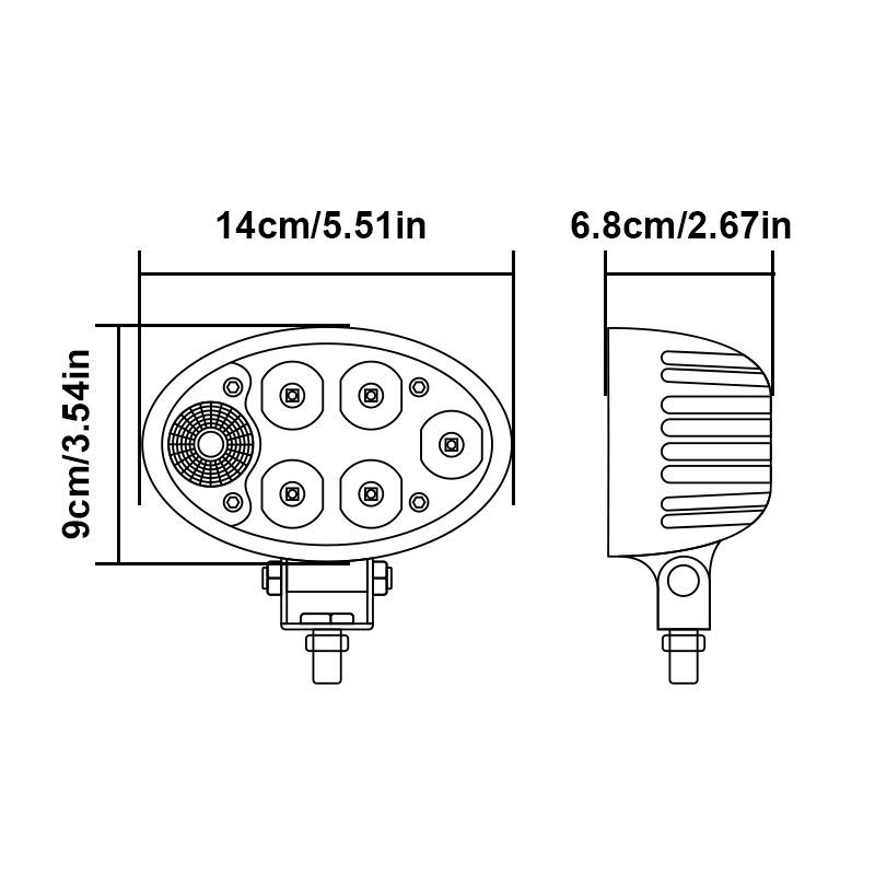 5.6 Inch 36W Oval LED Tractor Work Light with Turnal Signal