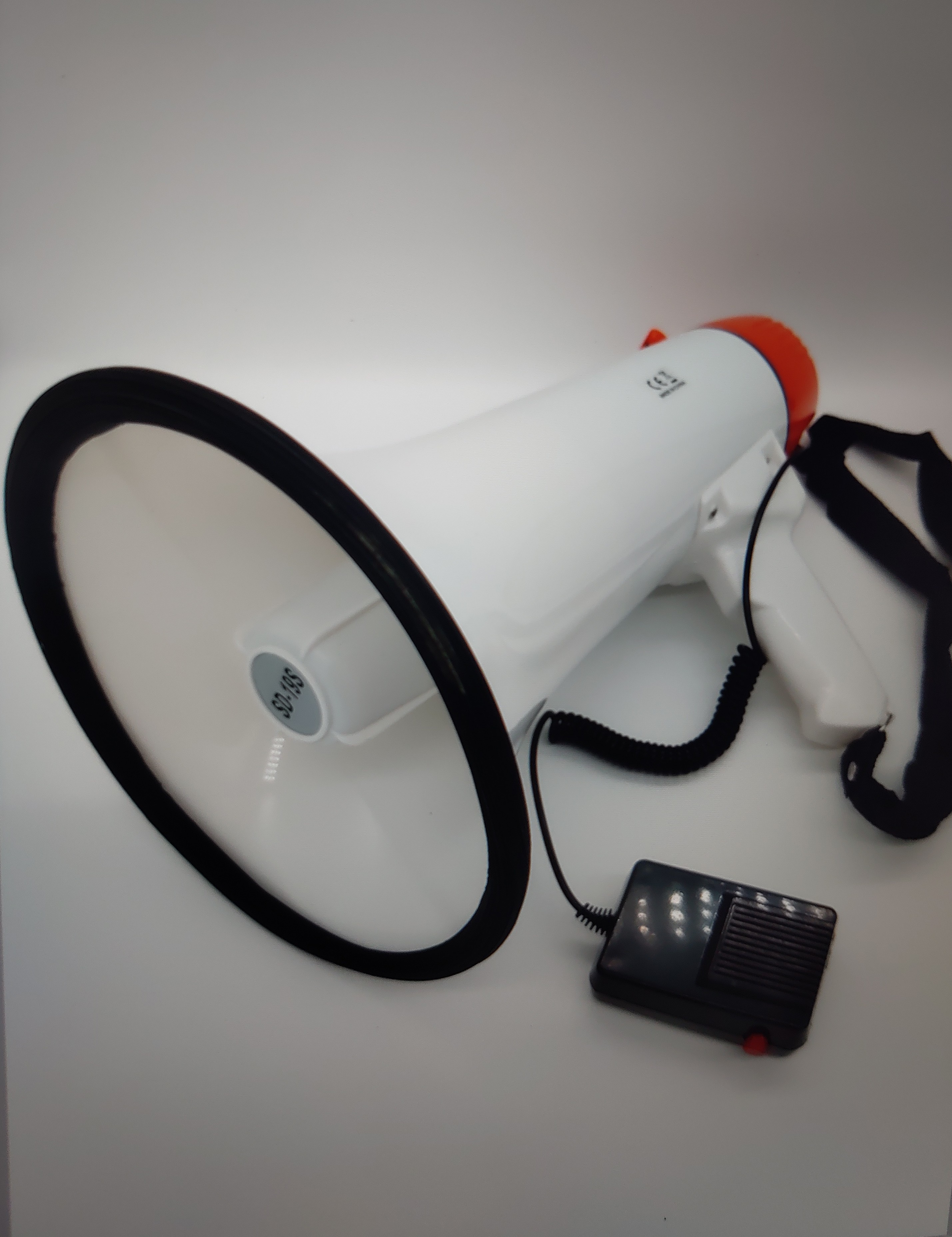 260 Seconds Police Siren With Mic Voice Recording White Cheer Megaphone With Handle