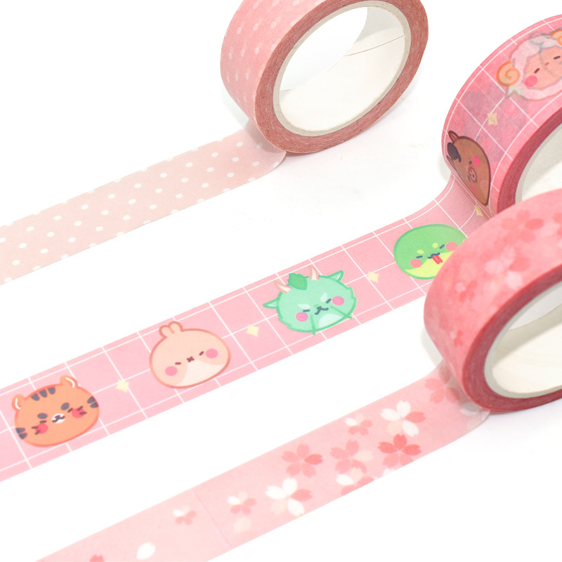 Cute Single Sid Adhesive Self Masking Scrapbook Decoration Foil Washi Tape