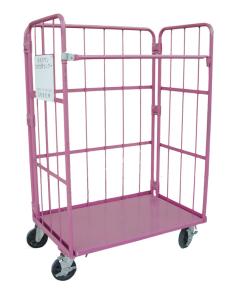 China Metallic Folding Roll Cage Trolley Bright Electro Zinc Plated Finish wholesale