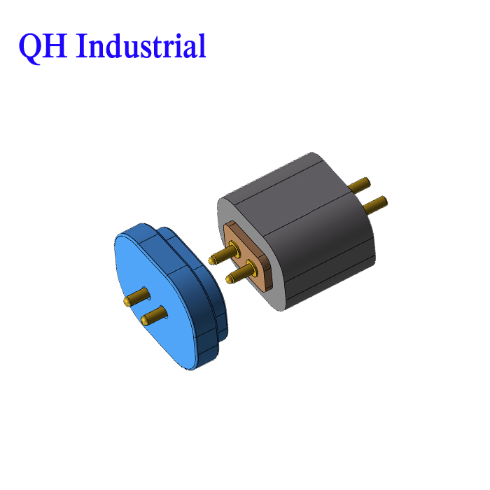 2Pin Steel Amphenol Vertical Type Pogo Pin Flat Pogo Pin 4Pin Pogo Pin Magnetic Connectors
