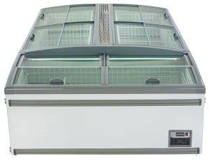 China 1040L Top Four Sliding Glass Door Island Display Freezer / Horizontal Commercial Refrigerator wholesale