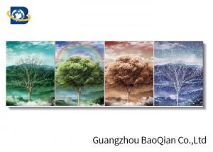 China 3d Flip Effect Picture With Frame Wall Hanging Of Four Season Tree / Beautiful Flower on sale