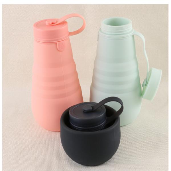 BPA Free Collapsible Silicone Water Bottle For Outdoor Sport 500ml Capacity