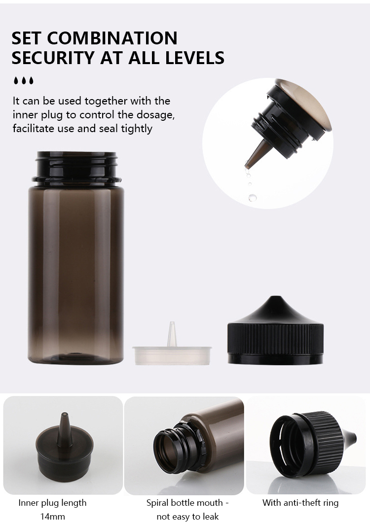 Pet Plastic 30ml E Cig Liquid Bottle With Child Tamper Proof Lid