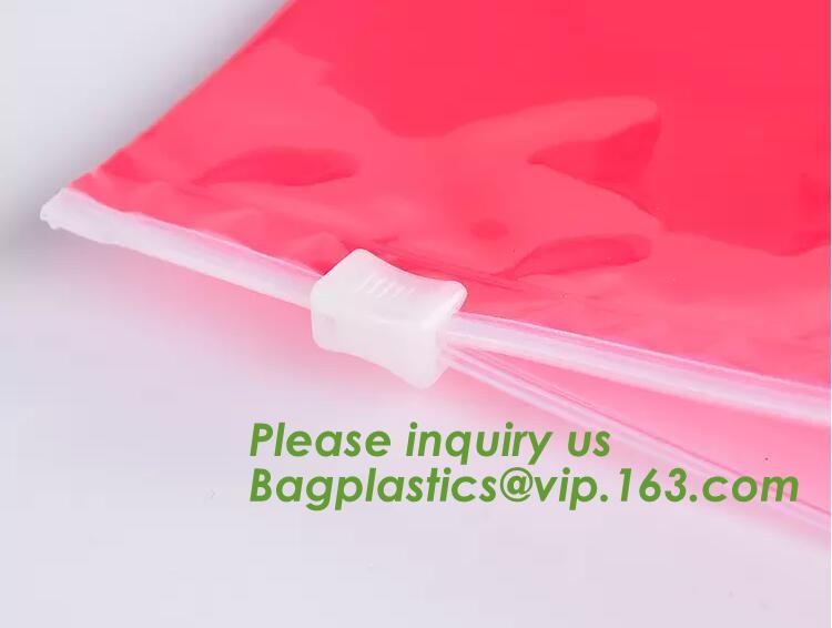 Biodegradable Self Adhesive Zipper Hanger Hook Bags For Garment, Underwear Hanger Hook Zipper Bags