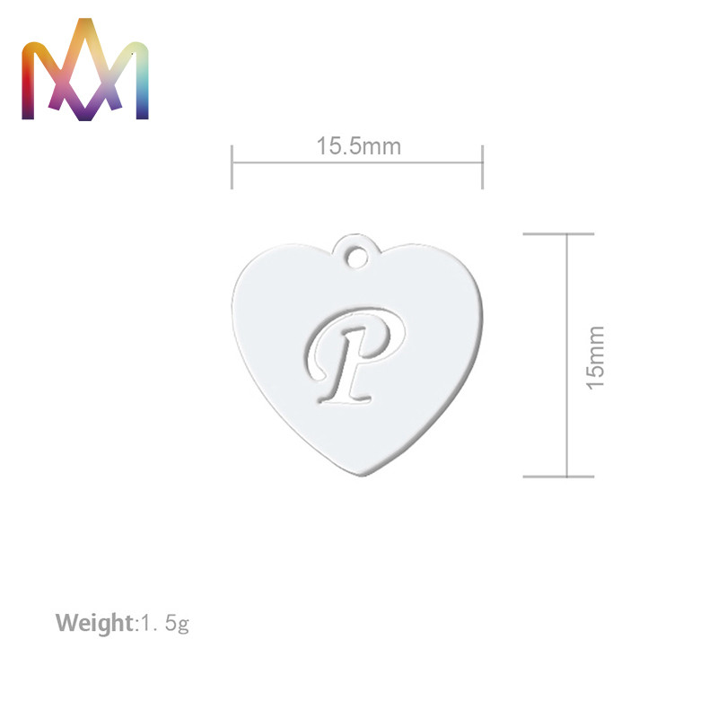Plating SS304 26 Capital Letter Pendant For DIY Bracelet