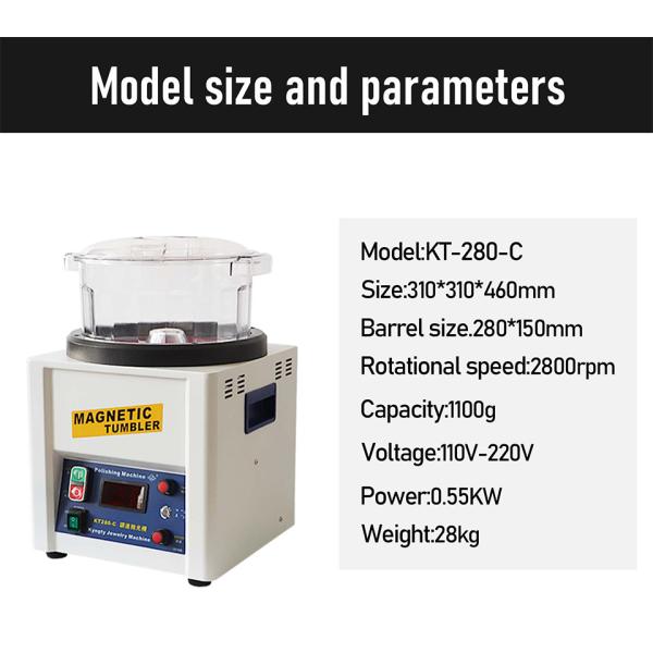 TOKTOS 2800 rpm Jewelry Magnetic Tumbler With Digital Display