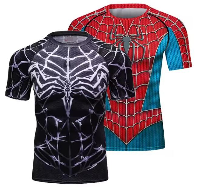 Short Sleeve Sublimation Bjj Compression Shirt MMA Wear Cosplay Superhero Clothing