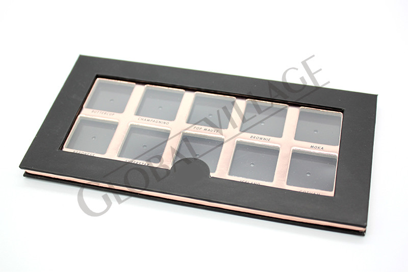 10 pan Empty Eye Shadow Palette CMYK PMS Pantone Printing With Magnet Sheet