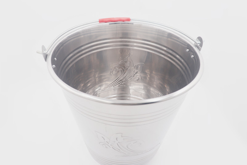 5L China bucket manufacture stainless steel pail bucket with handle ice bucket metal milk bucket
