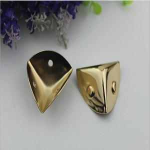 Guangzhou manufacturer decorative light gold 45*22 mm metal bag corner for handbag