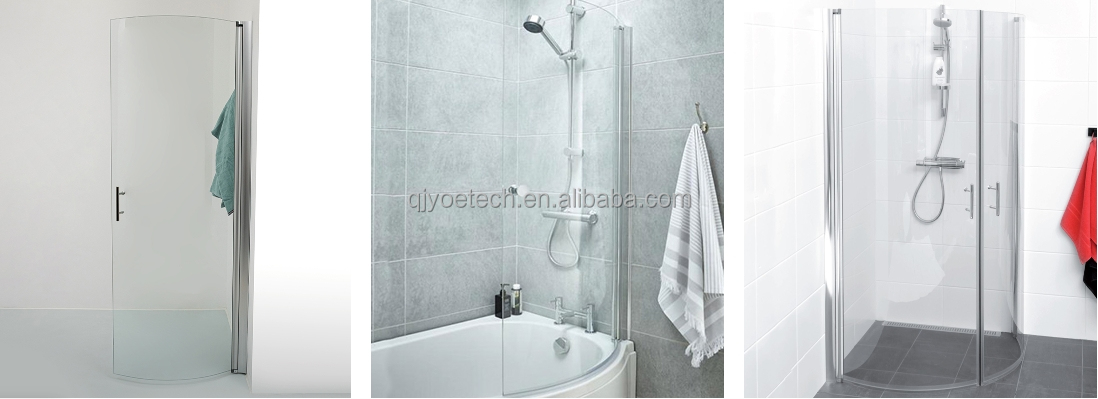 6-15mm Tempered Curved Glass Shower Door for Flat and Strengthened Bathroom Function
