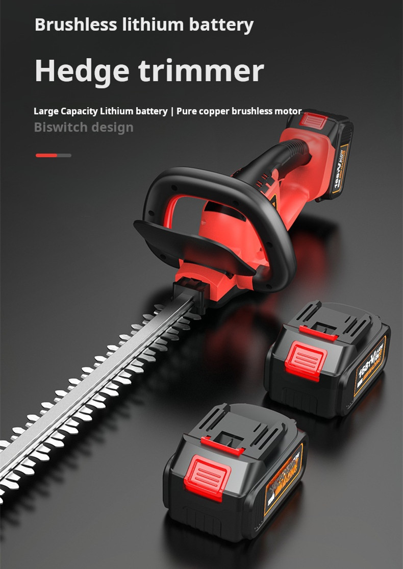 Brushless Battery Powered Hedge Cutter Rechargeable Garden Trimmer DC21V